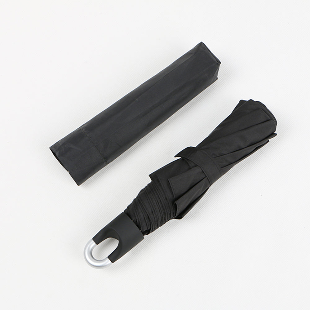 Custom 21 inch manual open umbrella with the lock clip handle in black color. By Custom umbrella manufacturer in Xiamen China