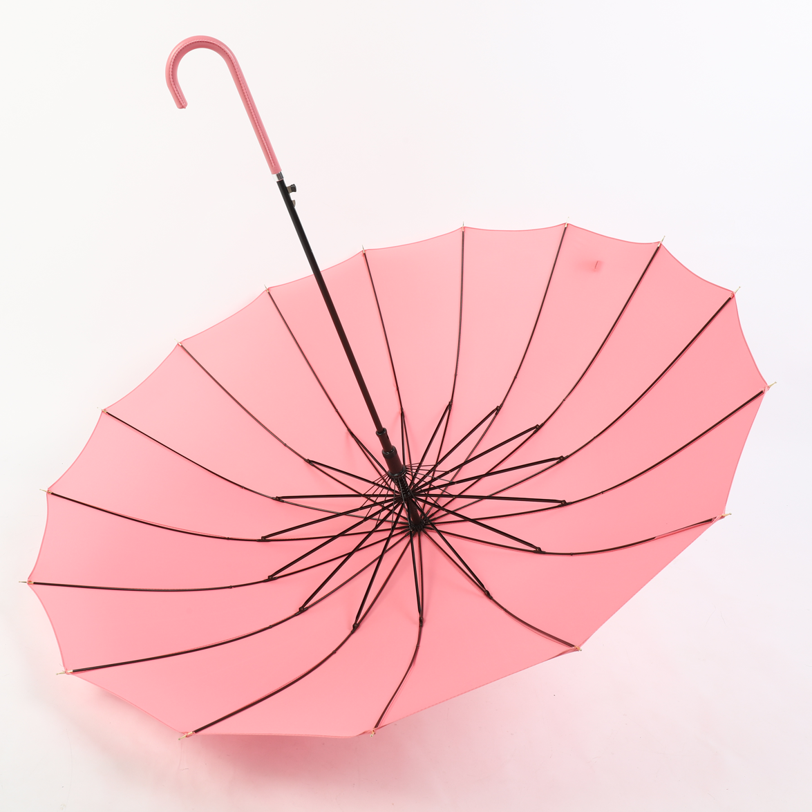 16 ribs automatic open lady umbrella in pink