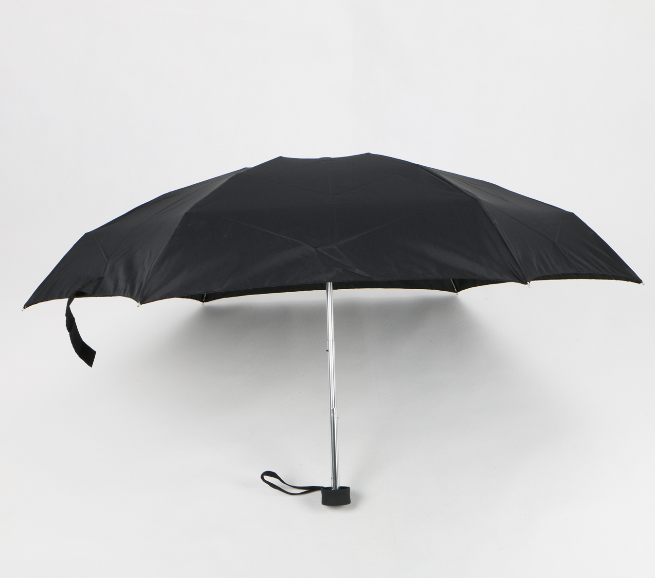 Black 5 fold compact umbrella with EVA case