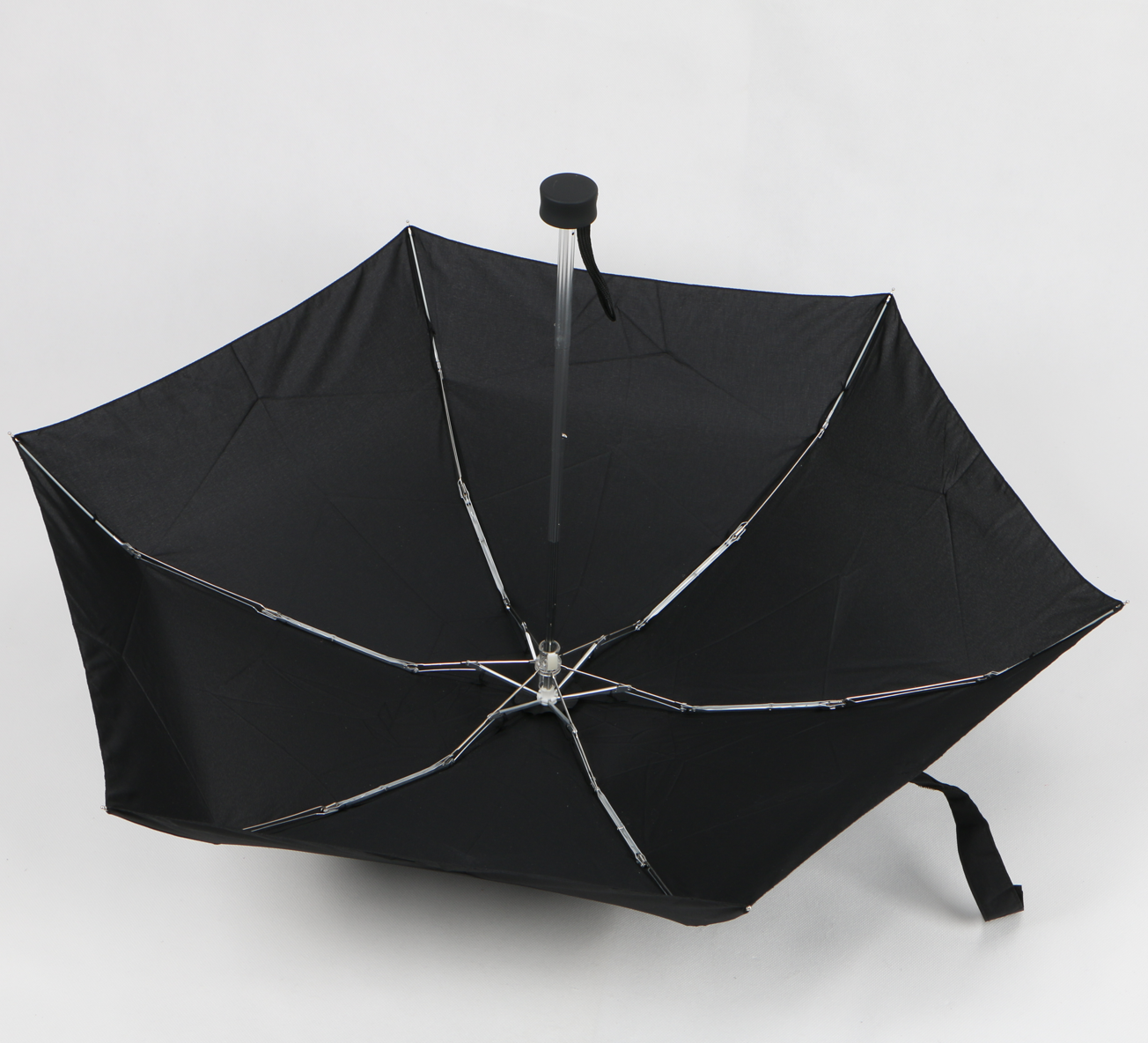 Black 5 fold compact umbrella with EVA case