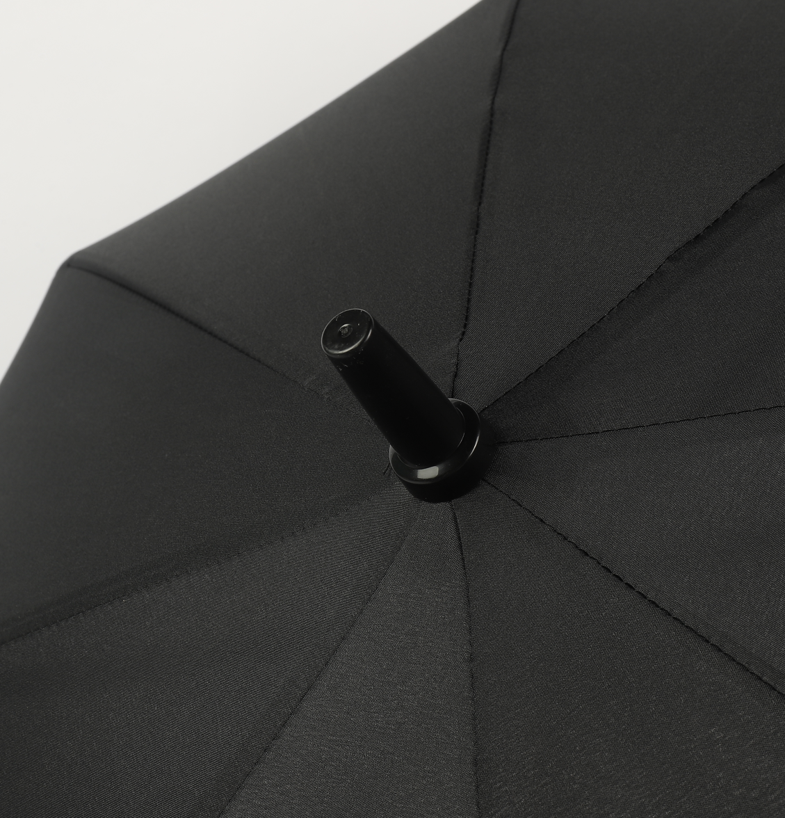 windproof 23 inch two ribs walk stick umbrella in black color