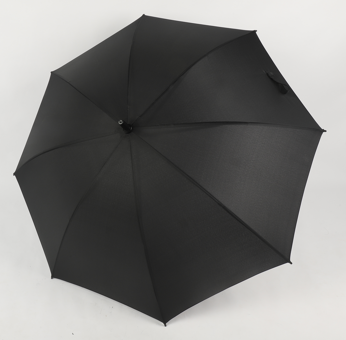 windproof 23 inch two ribs walk stick umbrella in black color