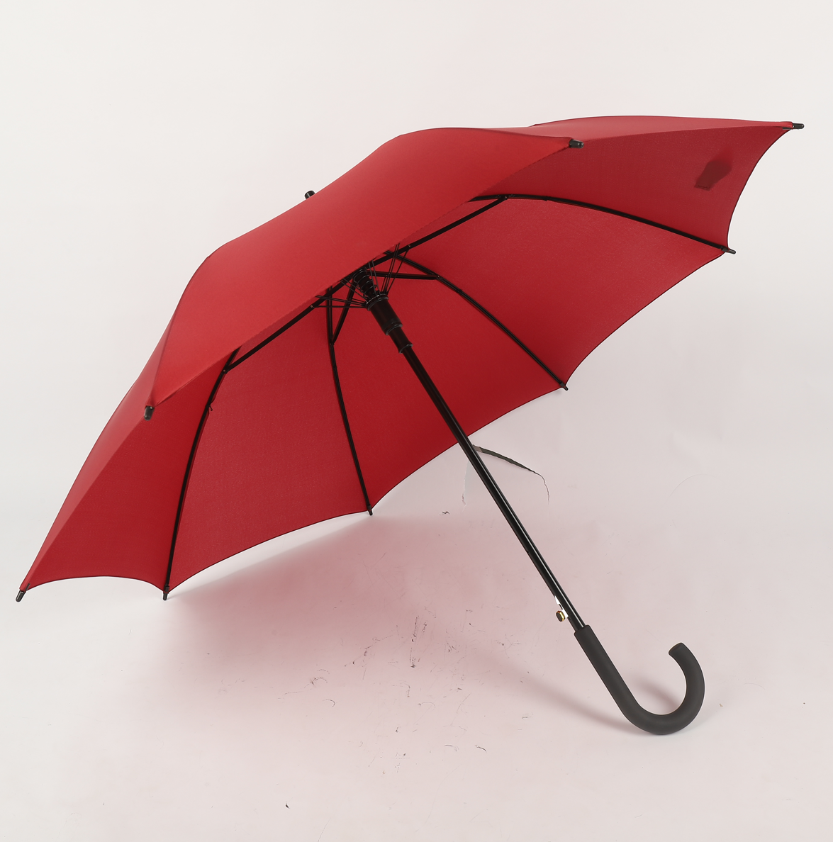 Windproof 23 inch two ribs walk stick umbrella in blue red