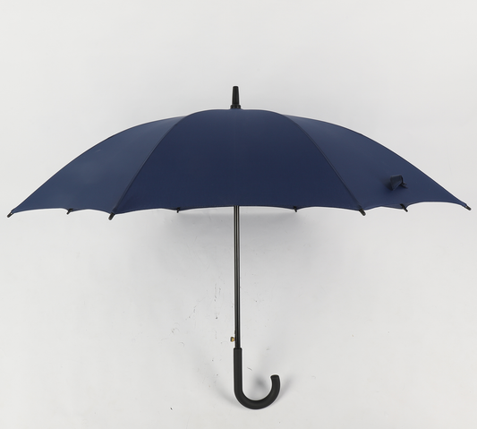 Windproof 23 inch two ribs walk stick umbrella in blue color