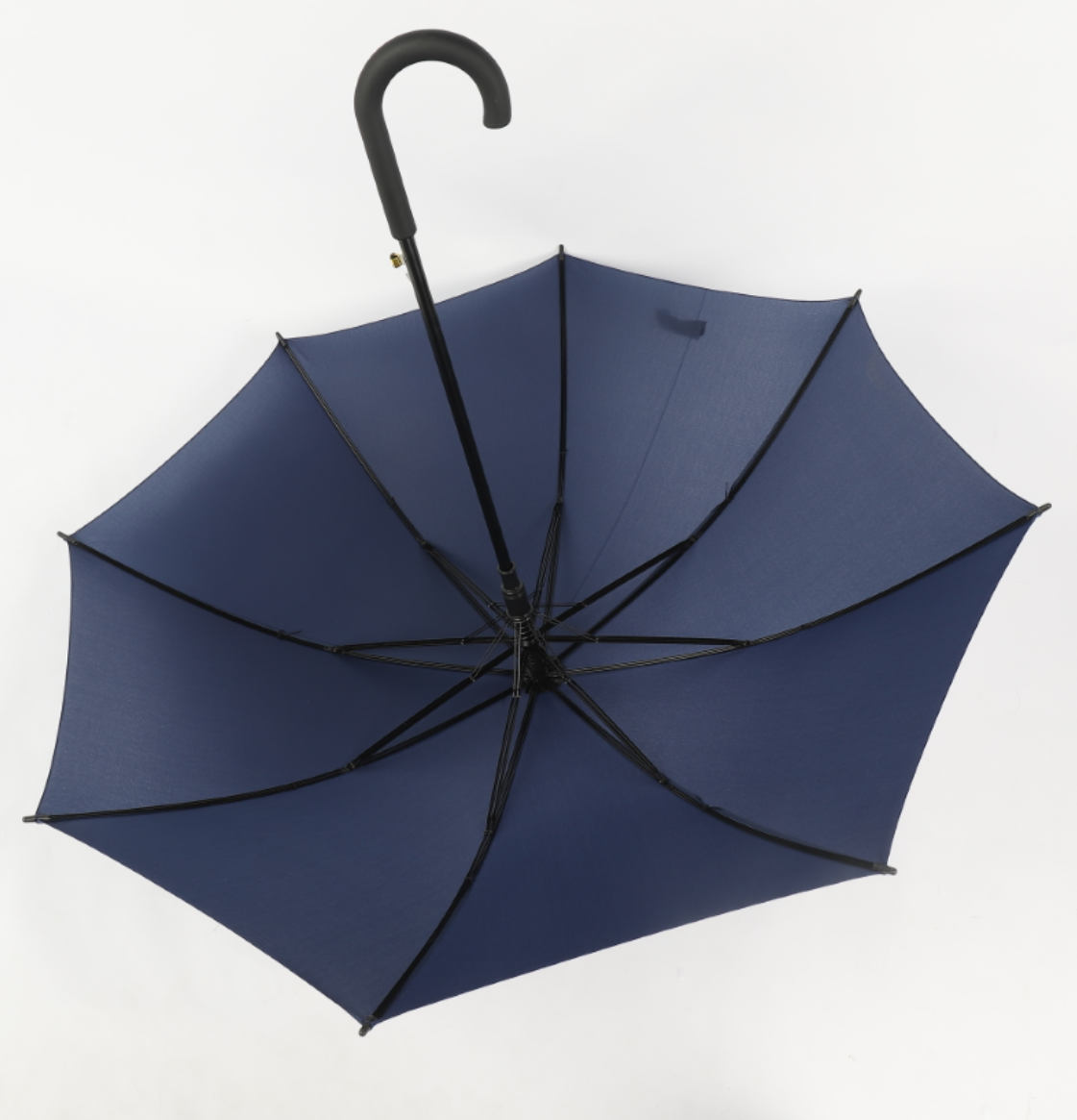 Windproof 23 inch two ribs walk stick umbrella in blue color