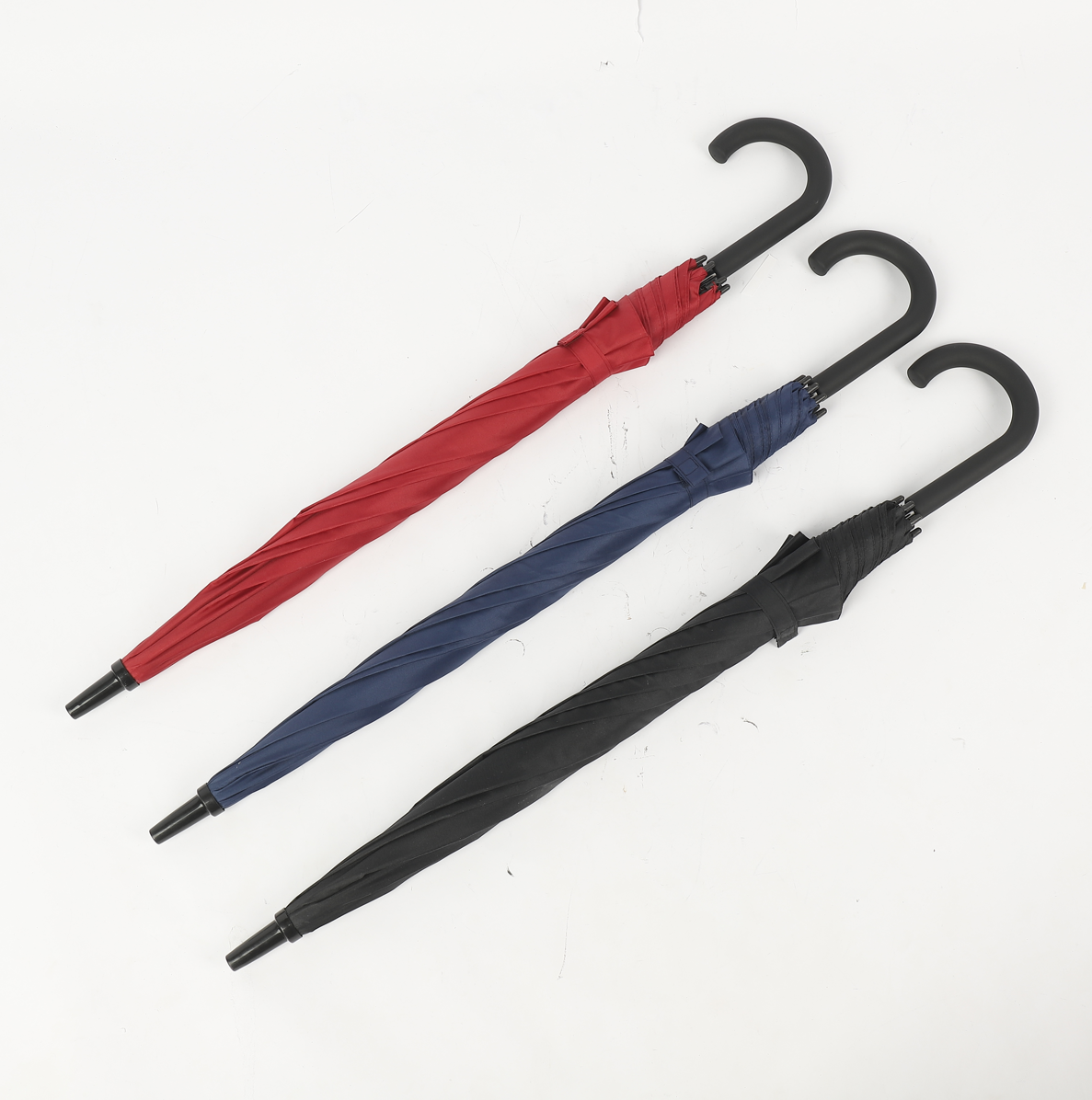 Windproof 23 inch two ribs walk stick umbrella in blue color