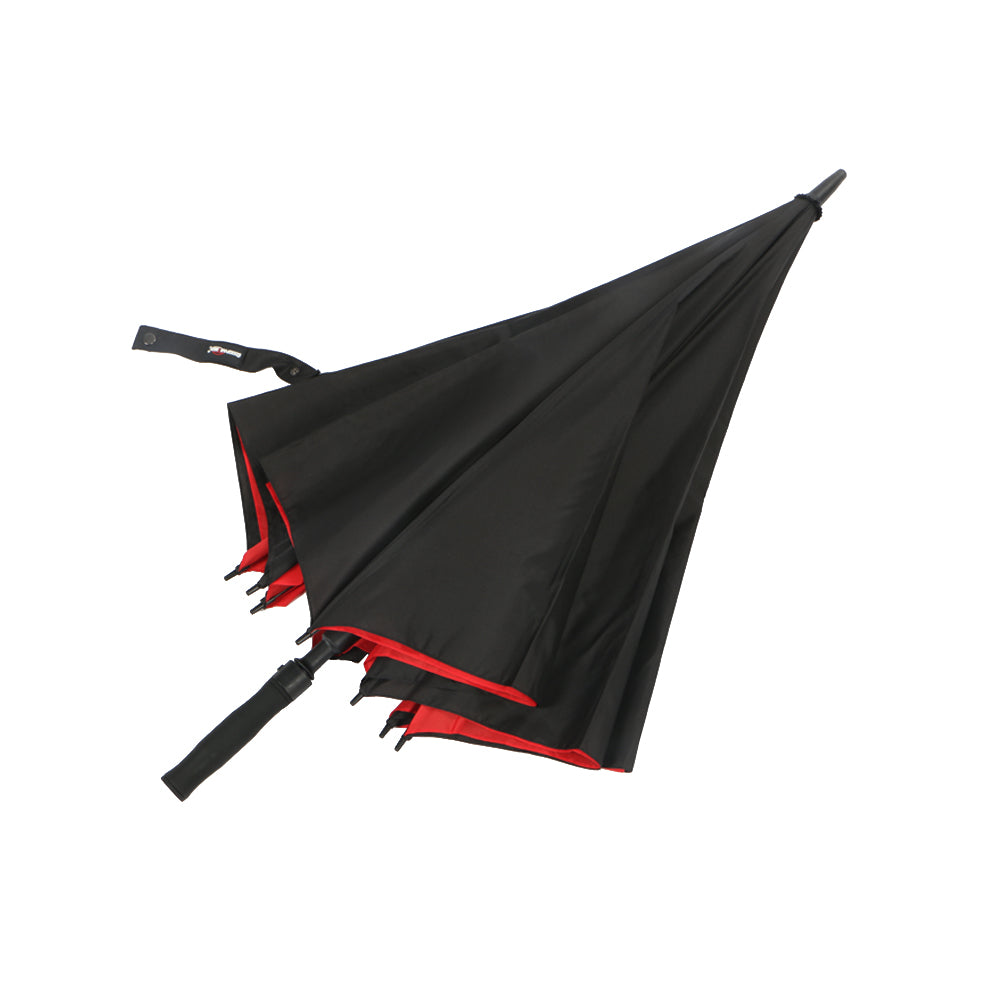 Custom double layers windproof golf umbrella in black and red