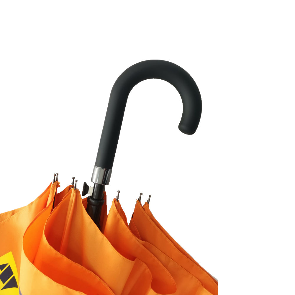 23 inch automatic open city stick umbrella with custom logo in orange color