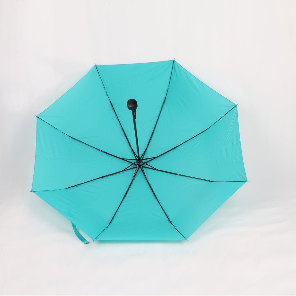 low-cost 21 inch light blue 3 fold umbrella for marketing