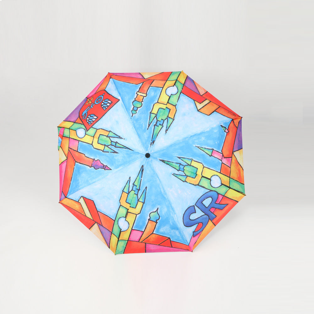 3 fold automatic open windproof umbrella with custom designs