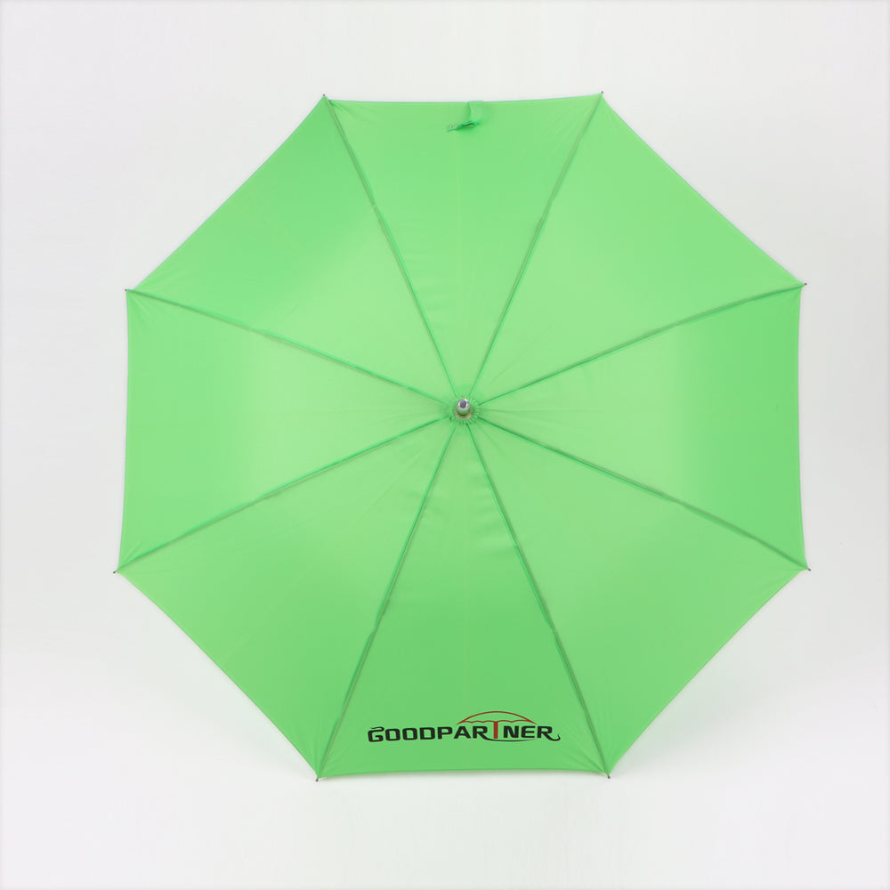 GOODPARTNER BRANDED 23 inch automatic walk stick umbrella in green color with wood handle