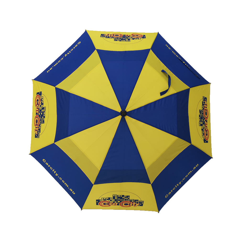 Custom windproof printed vented golf umbrella with air vents