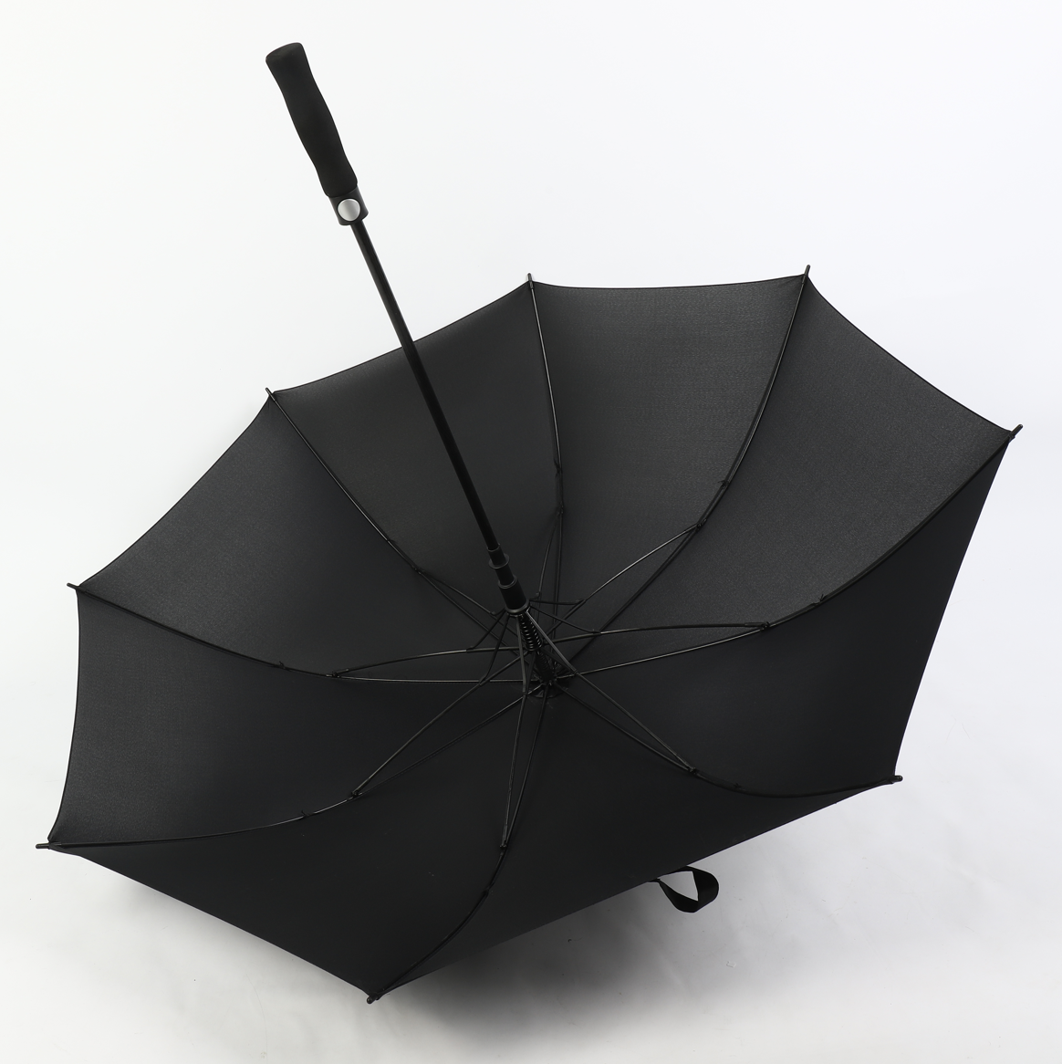 27 inch windproof automatic open walk stick golf umbrella in black with carry bag MOQ 50PCS